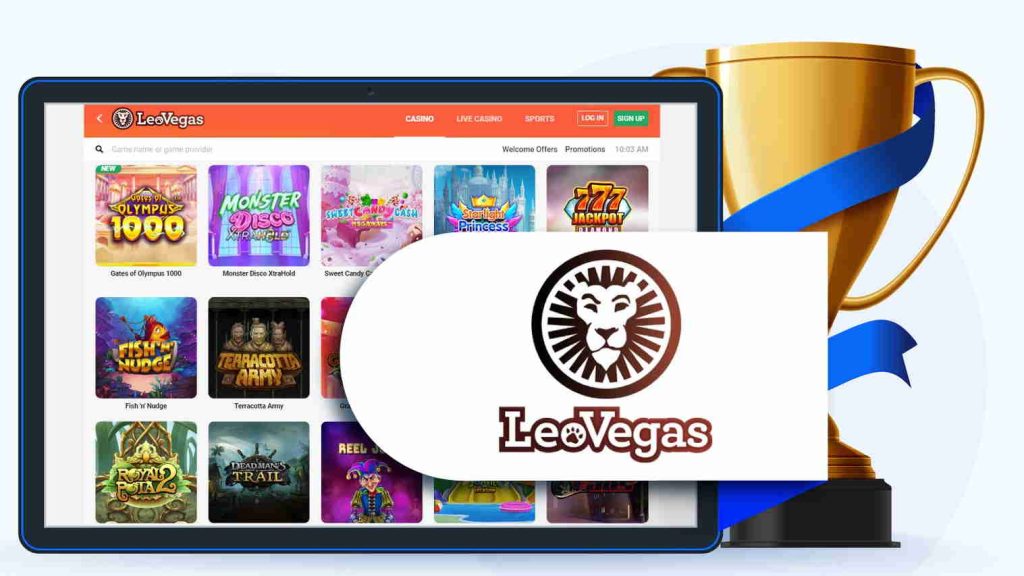 Ảnh ghép cốc sòng bạc LeoVegas.